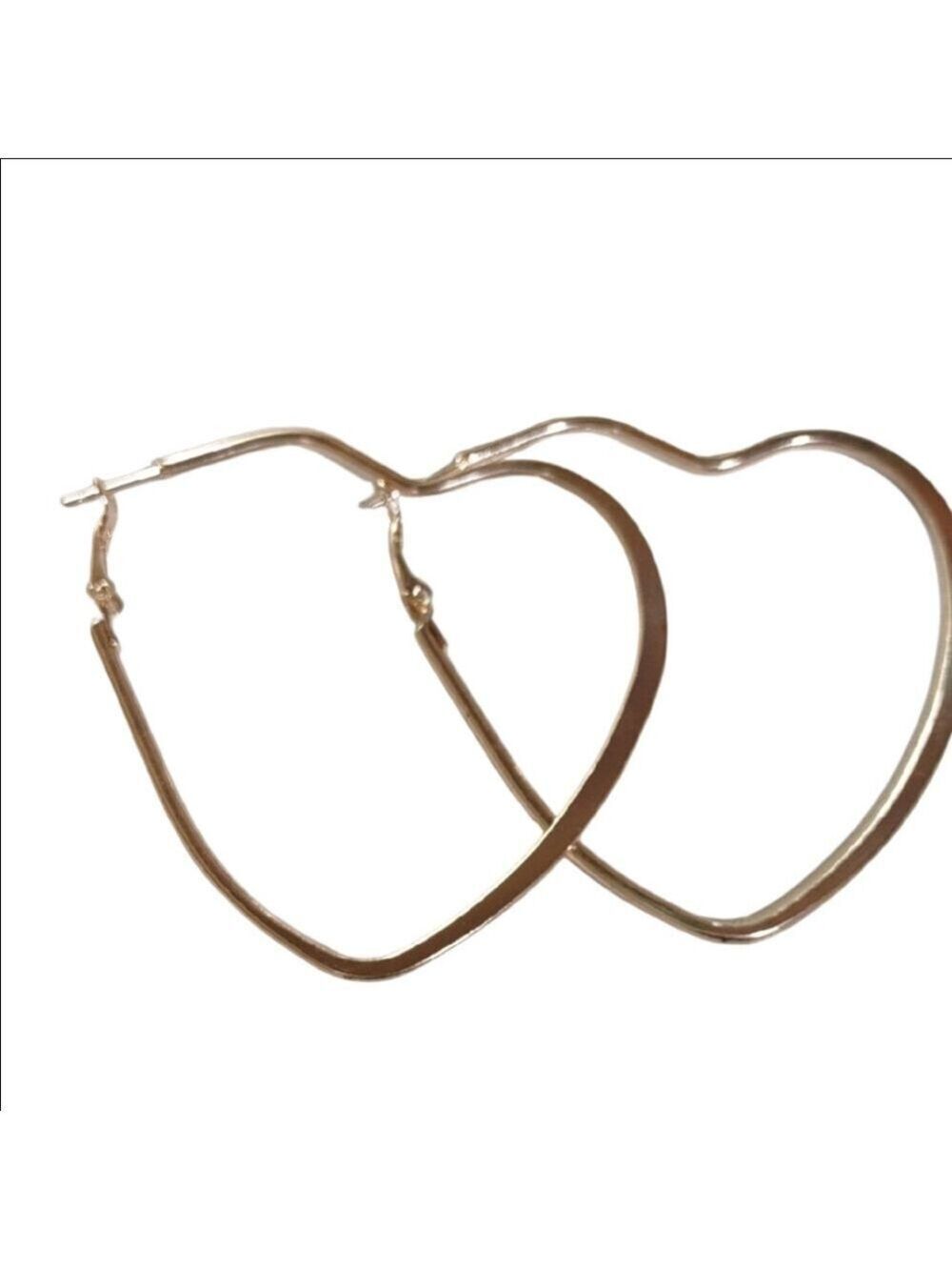 Gold Heart Hoop Earrings